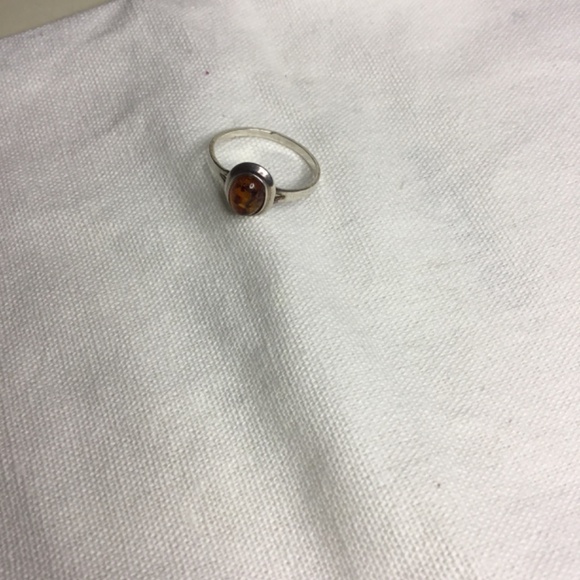 Beautiful Brown Gemstone Sterling Silver Ring - Picture 3 of 3